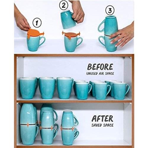Coffee Mug Organizers and Storage Kitchen Shelf Organizer Expandable Stackable Gadget For Tea Cup And Coffee Mugs Save Space