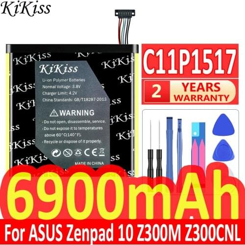 Original KiKiss High Capacity 6900mAh C11P1517 battery for ASUS ZENPAD 10 Z300M Z300CNL 6B P00C Tablet PC battery