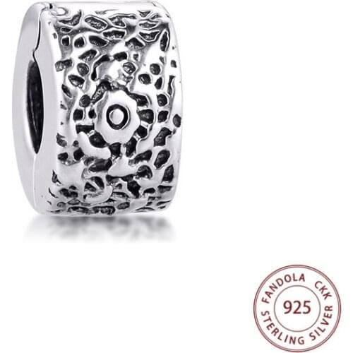 Authentic 925 Sterling Silver Charm Layers of Lace Clip Stopper Beads for Jewelry Making Fits Original Charms Bracelet Berloque