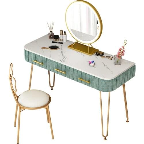100cm Light Luxury Marble Dressing Table Bedroom Furniture Nordic Dressing Table Simple Master Bedroom Mirror Storage Table