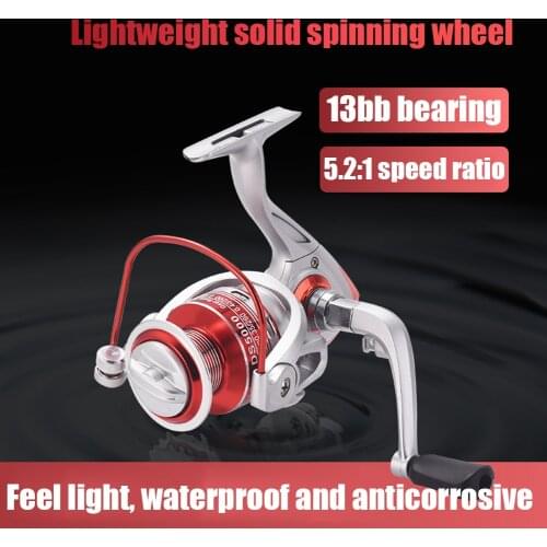 13BB 5.2:1 Gear Ratio Fishing Wheel Bearing Spool Spinning Reels Fishing Aluminum Alloy Accessories Tools