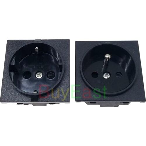 EU Schuko Type E, Type F Panel Mount Inlet Power Plug Socket Receptacle AC100~250V 16A