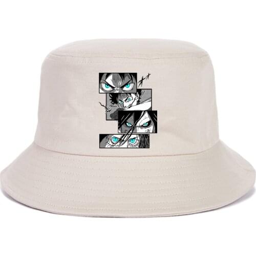 Loose Mens Fishman Anime Attack On Titan Hat Hip Hop Outdoor Women Panama Caps Beach Sun Casual Harajuku Womens Bob Hats