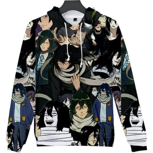 My Hero Academia Aizawa Shouta Hoodies Boy Girls Children Anime Sweatshirts 3D Print Hoody Tracksuit For Men Women Anime Clothes