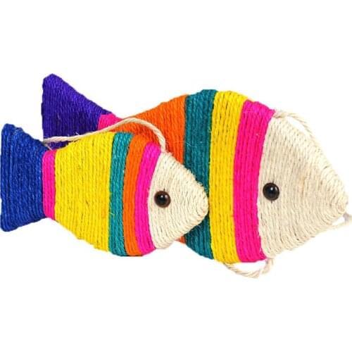 Fish shaped sisal cat scratch board plate cat toy grinding claw board simulation fish Scratching Post For Kitten Cat Scratcher
