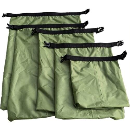 5pcs Outdoor Waterproof Swimming Dry Bag Beach Buckled Storage Sack Camping Drifting Snorkeling Bags With Adjustable Strap Hook