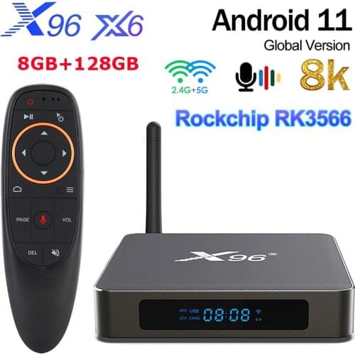 X96 X6 Android 11.0 Smart TV Box 8GB 128GB 4G 64GB 32GB RK3566 Support 4K 2T2R MIMO 2.4G/5G Wifi 1000M Media Player vs x96 max