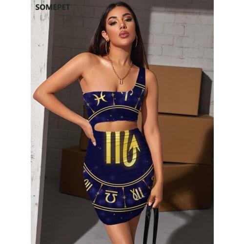 SOMEPET Brand Scorpio Dress Women Galaxy Hollow out Dresses Character Pleating Novel Vestido Sexy Womens Clothing Summer Vintage