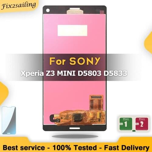 For Sony Xperia Z3 Compact LCD Display Touch Screen Z3 mini LCD D5803 D5833 Assembly Replacement Digitizer Sensor Glass Panel