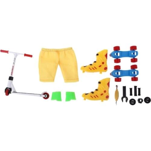 1Set Finger Toy Box Assembly Finger Scooter Roller Skates for Toddlers Mini Gadget Set Ride Finger Toy Kid’s Party Favor