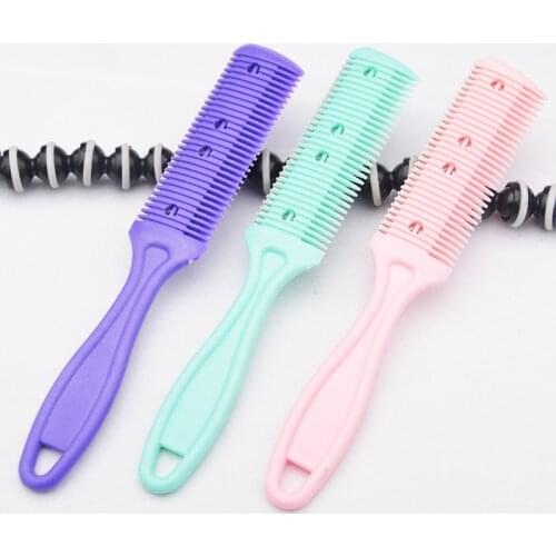 1Pc Double Sides Hair Razor Comb with 2 removable Blades Hair Cutting Thinning Shaper Haircut Grooming Hair Trimmer Styling Tool