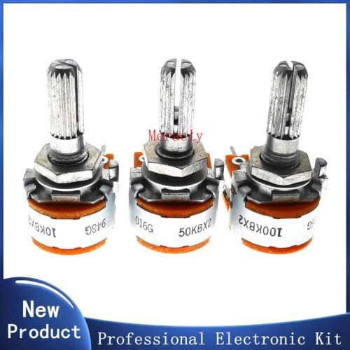 1PCS Japan ALPS RK163-20MM 10K 50K 100K audio amplifier amp volume Rotary Potentiometer 16-type 10KBX2 50KBX2 100KBX2 DIY HIFI