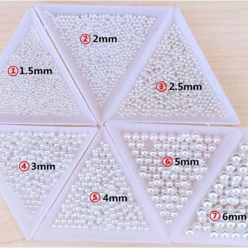 100pcs/bag Retail Japan Korea New 3D Nail Accessory Kawaii White Ball Pearl 3D Nail Art Deco DIY Nail Tools For Manicure