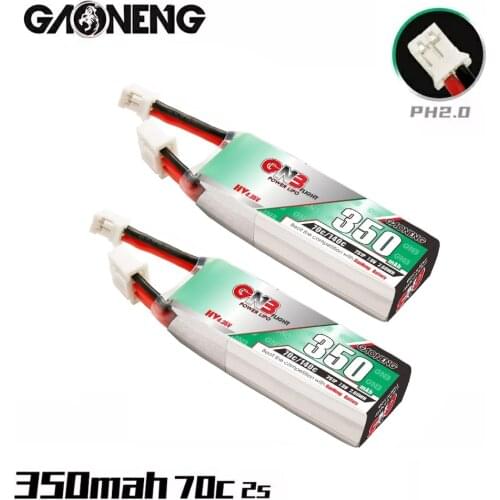 2PCS Gaoneng GNB 350mah 2S 7.6V 70C/140C HV Lipo Battery PH2.0 or XT30 Plug for Emax Tinyhawk S Four axis Indoor FPV Drones