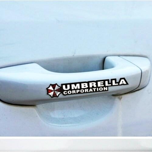 Volkrays 4 X Car-Styling Umbrella Corporation Car Door Handle Sticker Decal Car Accessories for Chevrolet Volkswagen Golf Honda