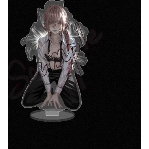 Anime Chainsaw Man Makima Acrylic Stand Model Figure Badge Brooch Pin Medal Laser Postcard Through card Colored paper Xmas Gift
