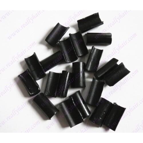 Free shipping 1000pcs Keratin Glue Nail Tip keratin rebonded Color Black(Finger protceter*2 heat protecter*2 & clip*1 for free)