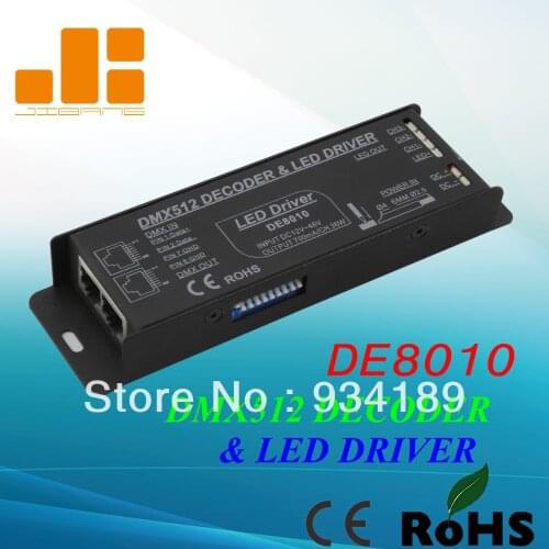Free Shipping DMX Decoder & LED Driver 3 Channels RGB Controller DC12-48V Constant Current Single CH Output 700mA Model:DE8010