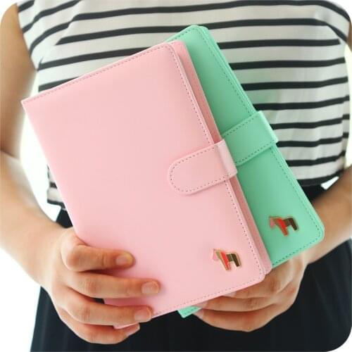 Planner 2018 A5 notepad daily planner macaron fashion faux PU leather stationery monthly weekly A5 planner organizer A5 cute