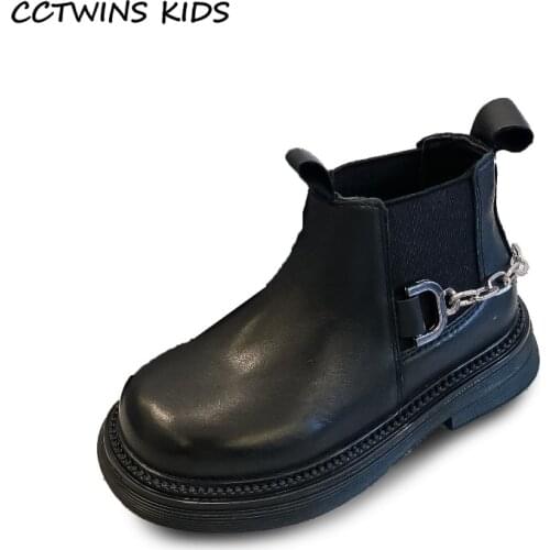 Girls Boots 2021 Autumn Winter Kids Chelsea Ankle Boots Metal Chain Rhinestone Children Fashion Shoes Classic Soft Sole Platform