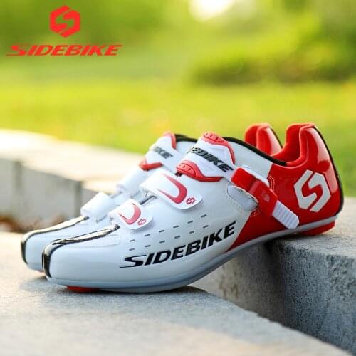 Sidebike Road Cycling Shoes Men Racing Road Bike Shoes Self-Locking Atop Bicycle Apeakers Athletic Ultralight Professional Black
