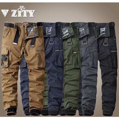 Mens Tactical Pants Multi Pocket Military Trousers Male Autumn Spring Cargo Pants For Men Cotton Outdoor Terkking Sweatpants