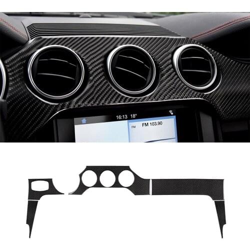 Car Dashboard Instrument Panel Decoration Cover Trim for Ford Mustang 2015 2016 2017 2018 2019 2020 2021 Accessory Carbon Fiber