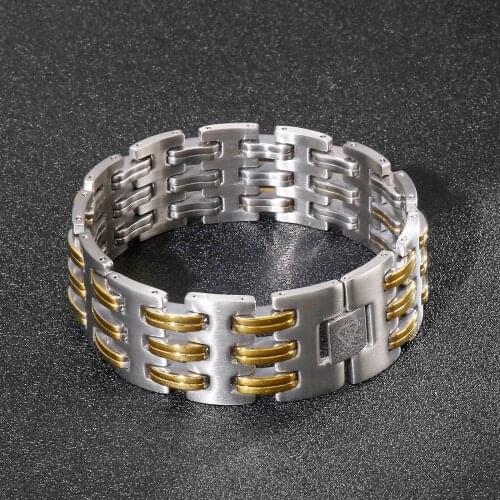 Jewels Store 25mm Wide Bracelet Trend Bicycle Chain Mens Stainless Steel Future Bracelet Jewelry For Man JS26774-D