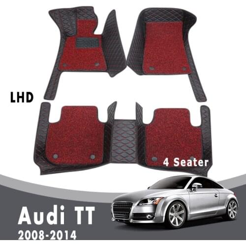 Double Layer Wire Loop Carpet For Audi TT 2014 2013 2012 2011 2010 2009 2008 4 Seater Luxury Car Floor Mats Interior Accessories