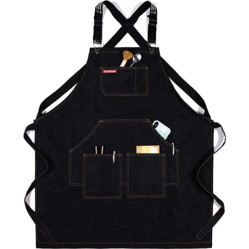 Strap denim apron hair stylist apron barista work apron overalls repairman canvas apron halter apron barber apron apron kitchen