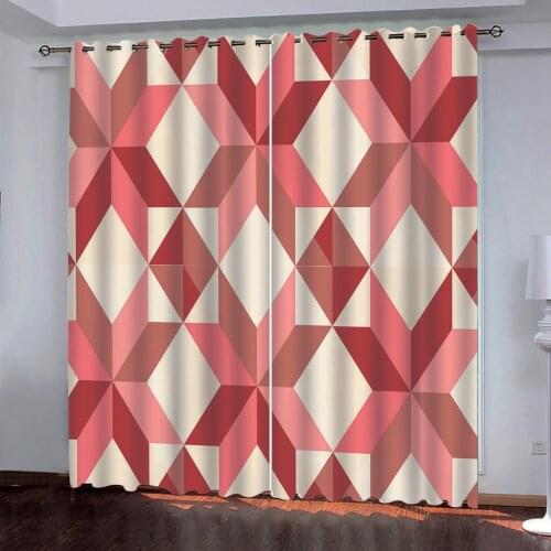 Geometric curtains Luxury Blackout 3D Window Curtains For Living Room Bedroom Customized size 3d curtains