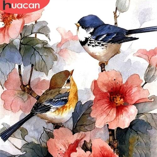 HUACAN Full Square/Round 5d Diamond Painting Animal Bird DIY Diamond Embroidery Flower Handicraft Home Decor Gift