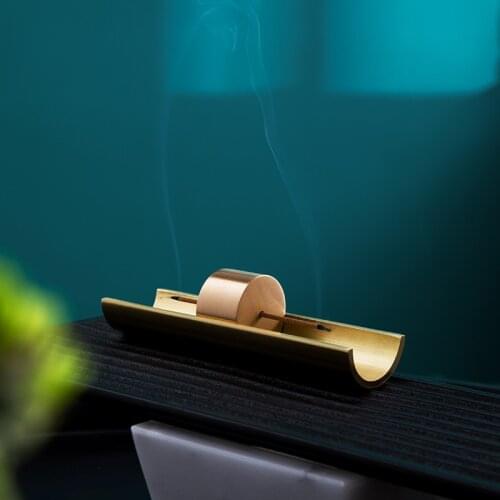 Nordic creative pure copper geometric Mini brass incense holder household line incense Incense Holder Table ornament