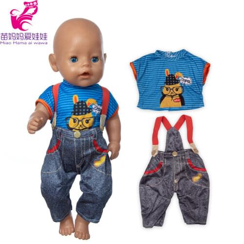 Baby Doll Clothes 43cm Jeans Pants shirt for 18 inch Girl Doll Jacket Toys Doll Outfits