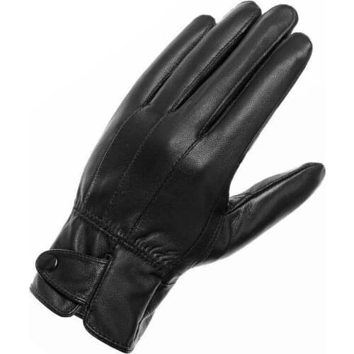 Pure sheepskin gloves male leather touch screen warm driving leather gloves female students Korean winter cycling gloves