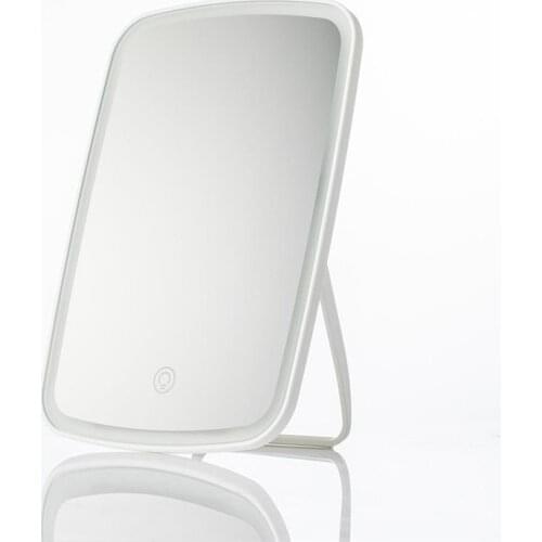 Portable Makeup Mirror LED Natural Light USB Refill Angle Adjustable Touch Control Brightness Dimmable Lights Women