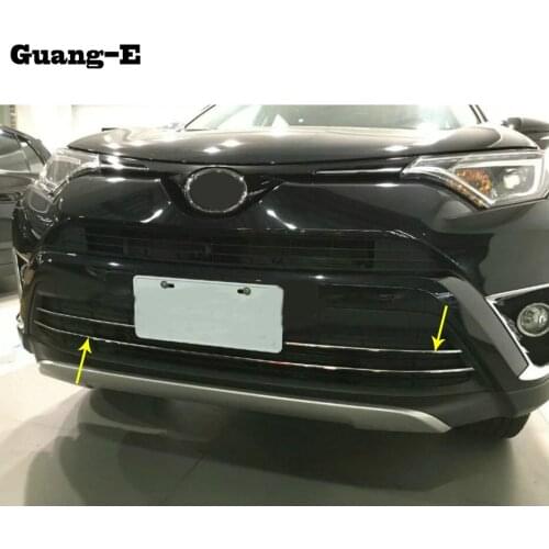 Car Stainless Steel Front Bottom Center Down Racing Grid Grill Grille Plating Decoration parts For Toyota RAV4 2016 2017 2018