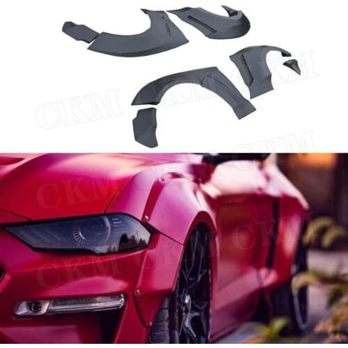 Fiber Glass Unpainted Material Side Wide Body Front Headlight Cover Fenders Decoration For Ford Mustang TSS Style 2018 2019 2020
