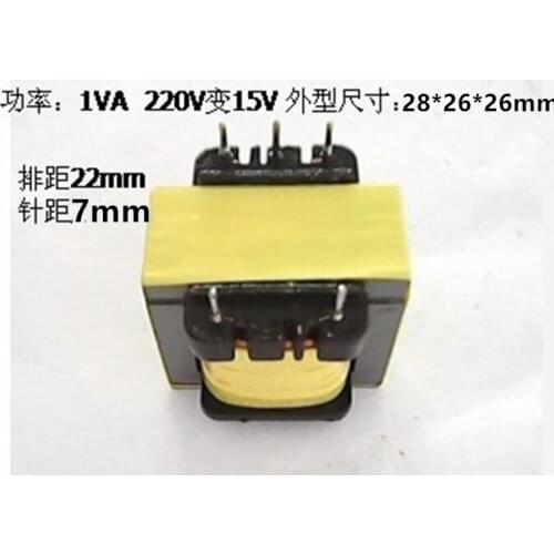 Wuxi SEG custom pin power transformer vertical 3+3 pin EI28*15-1VA 220V/15V