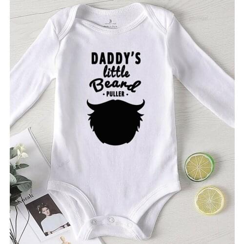 Printing Daddys Little Beard baby boy Winter Clothes Newborn Boy Rompers Jumpsuit Girls Autumn Kids Outfits Undershirts