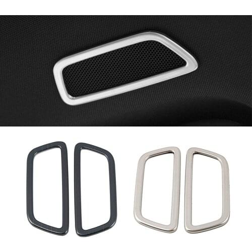 For Volvo XC60 2018 2019 2020 Front Roof Audio Speaker Sound Ring Frame Cover Trim Stainless Steel Auto Decoration Sticker