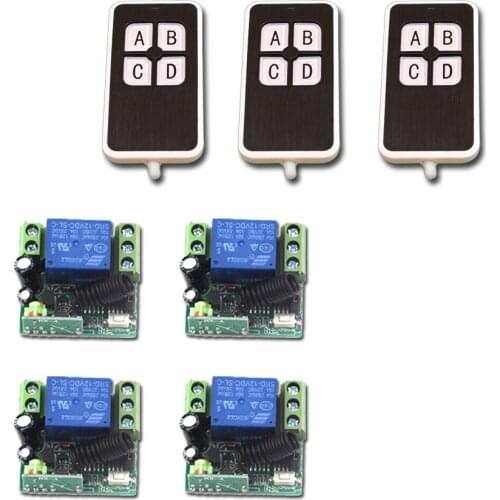 DC12V RF Remote Control Switch Systerm Wireless Remote Control Mini 10A Relay Receiver Transmitter 315Mhz/433Mhz