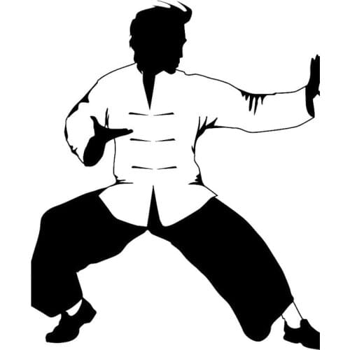 14.6cm*17.7cm Kung Fu Fighter Decor Motorcycle Car Sticker Vinyl Black/Silver S3-6024