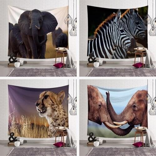 200x150cm 3d Animal Elephant tapestry Tiger Wall Hanging Wall art Large Deer tapestry Fabric decorative blanket Beach Towel