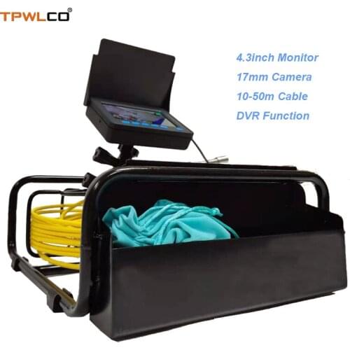 4.3" TFT LCD Screen Pipe Inspection Video Camera 10-50m Cable DVR Function Waterproof 17mm Pipeline Industrial Camera