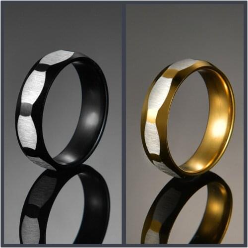 6mm Punk Rock Sports Stainless Steel Ring for Men Male Engagement Wedding Bands Boys Geometric Finger Ring Jewelry