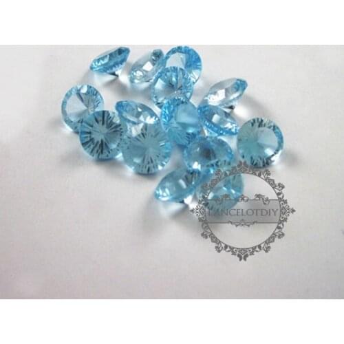 8-8.5mm round faceted cut natural sky blue loose stone DIY cabochon 4110107