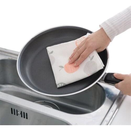 8 Layer Wood Fiber Printing Cleaner Cloth Thicken Anti-Oil Water Absorption Dishes Towel Home Kitchen Dishes Towel Cleaner Rag