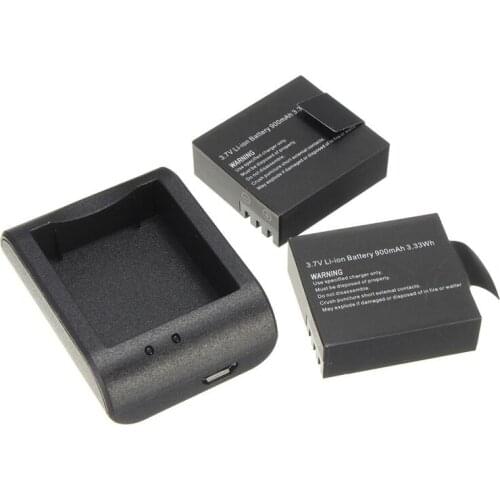 2 X 900 Mah Battery Battery + USB Charger For SJ4000 SJ6000 Camera