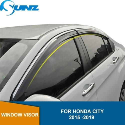 Side Window Deflectors For Honda City 2015 2016 2017 2018 2019 Side Window Visors Weathershields Wind Rain Guard SUNZ
